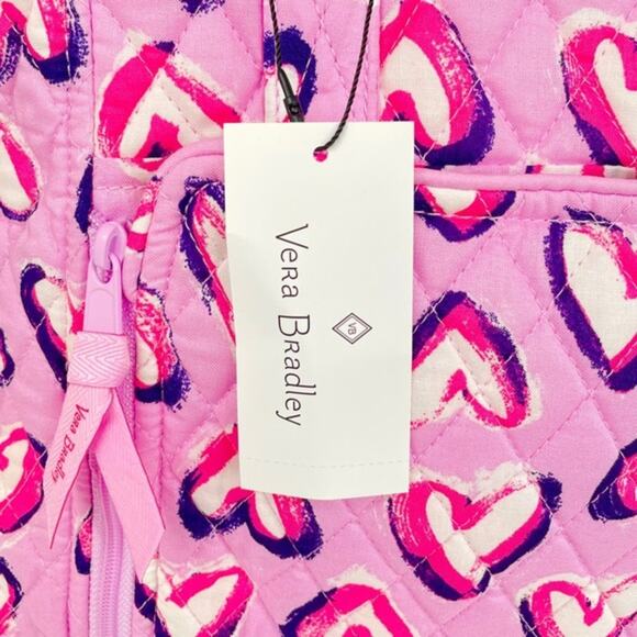 Vera Bradley Baby Diaper Bag Hearts Iced Pink Purple - Picture 8 of 9